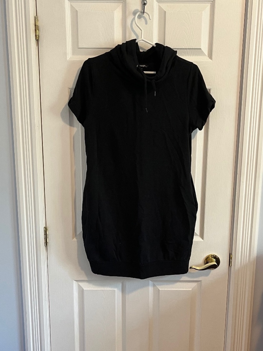 Medium Black Hooded Sweatshirt Dress
